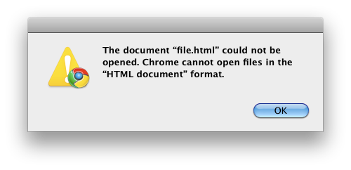 nonsensical Chrome error